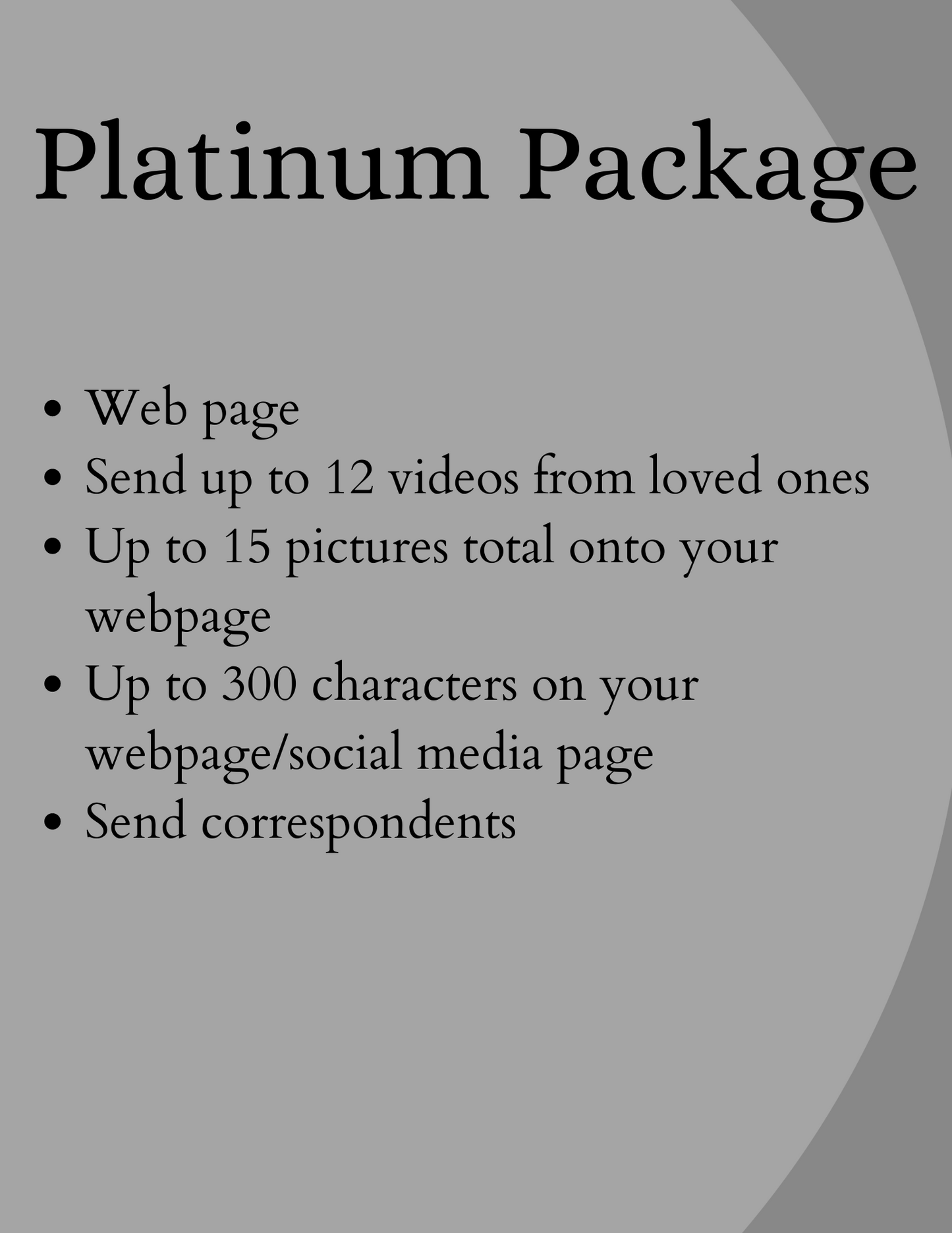 Platinum Package (State)