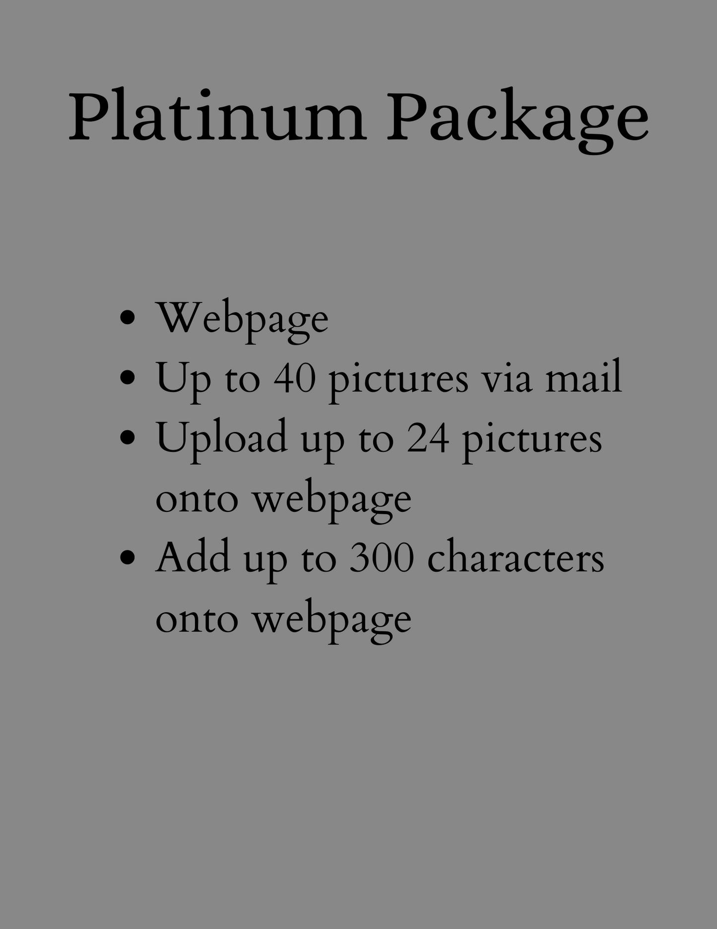 Platinum Package (Federal)